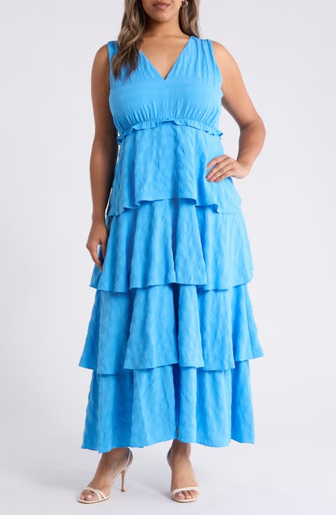 Tiered Ruffle Maxi Dress (Plus)