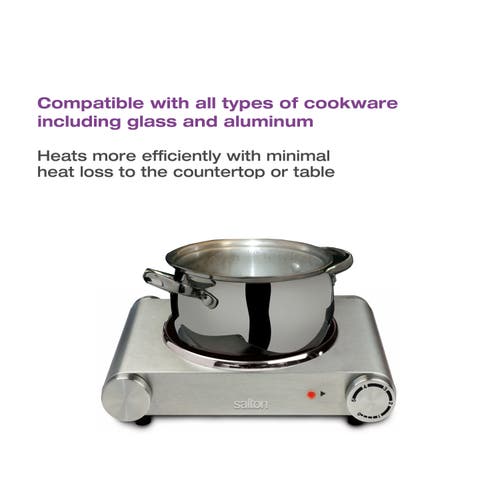 Salton Portable Single Burner Infrared Cooktop In Silver