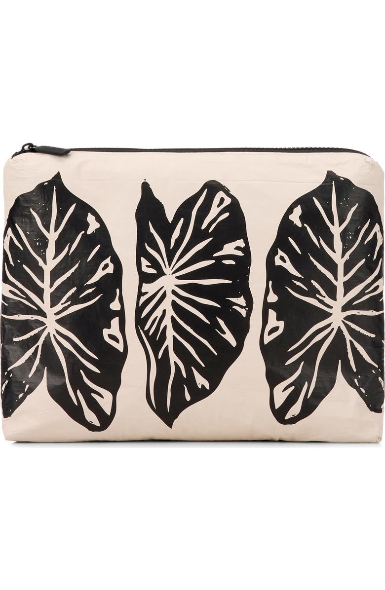 Aloha Collection Mid Kalo Water Resistant Zip Pouch, Main, color, Black/ Sandstone