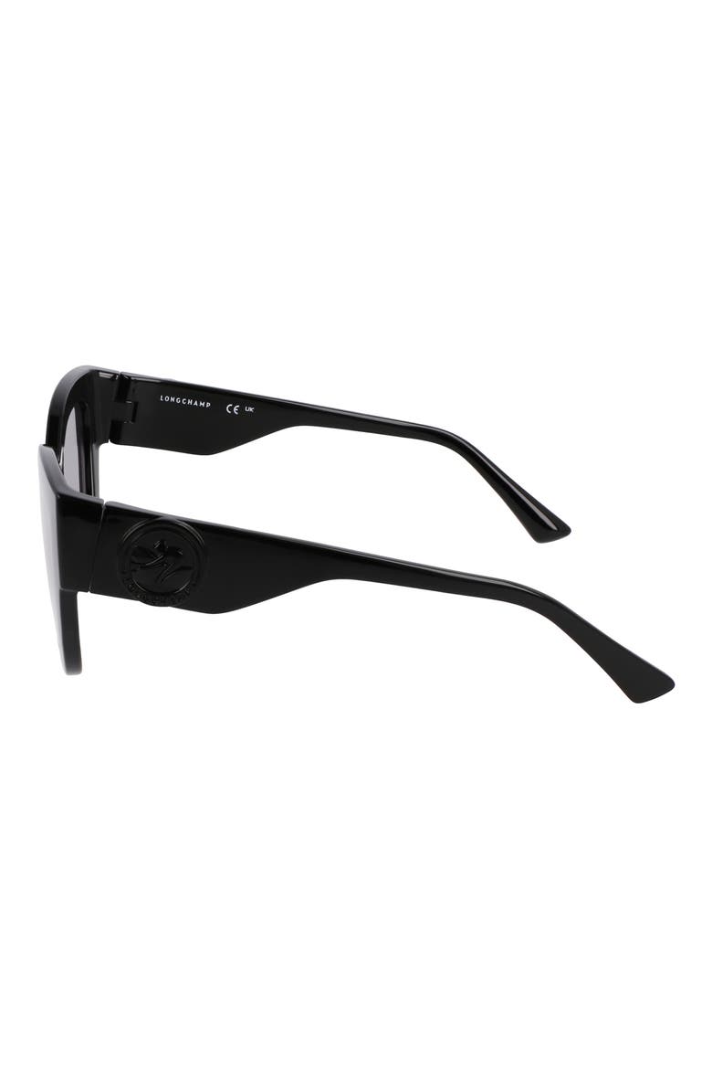52mm Cat Eye Sunglasses, Alternate, color, BLACK