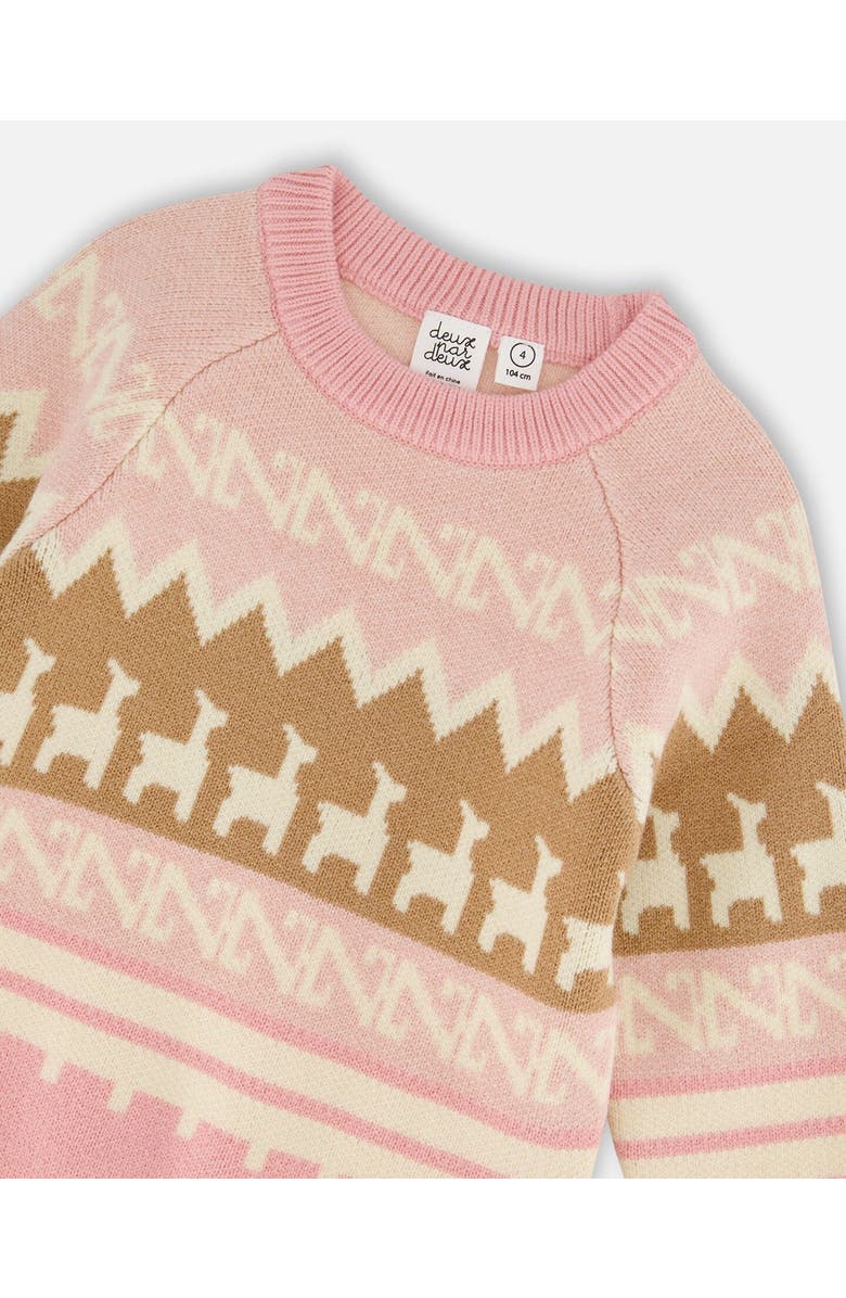 Deux par Deux Llama Jacquard Sweater, Alternate, color, Dusty Pink