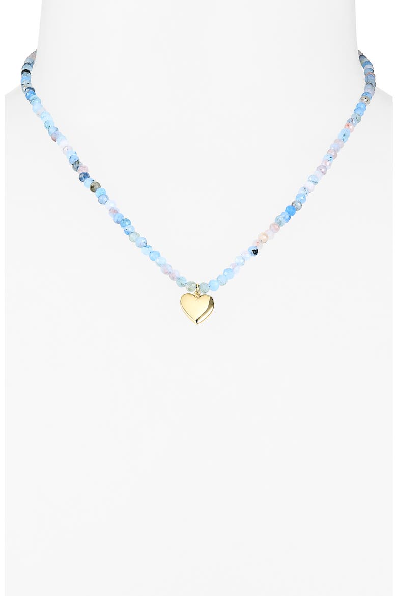 Blue Heart Necklace, Alternate, color, GOLD