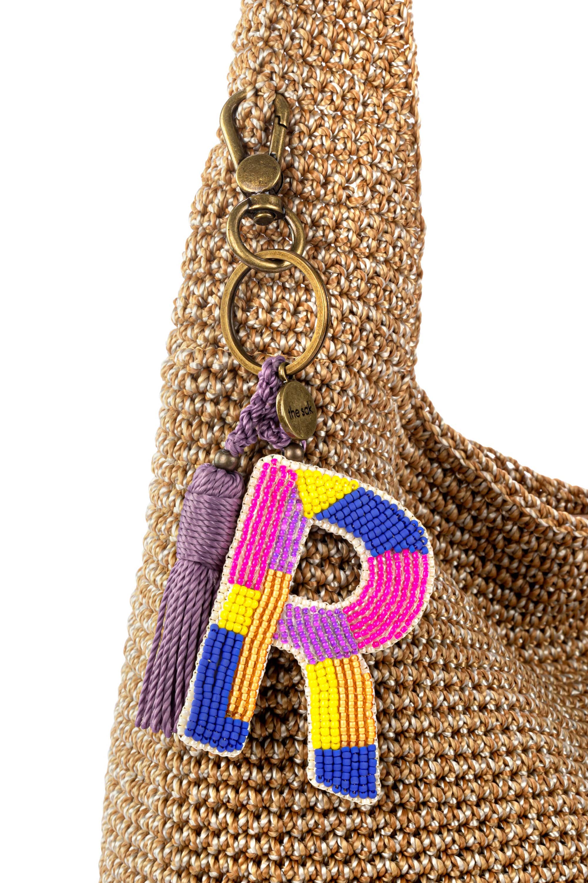 The Sak Yarnicharmz Hand Crochet Dangle - Letters, Alternate, color, 