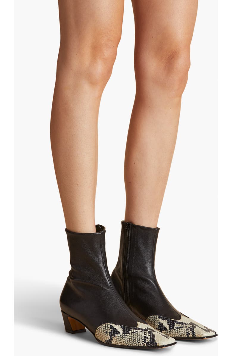 Khaite Dallas Cap Toe Sock Bootie, Alternate, color, Black/ Natural