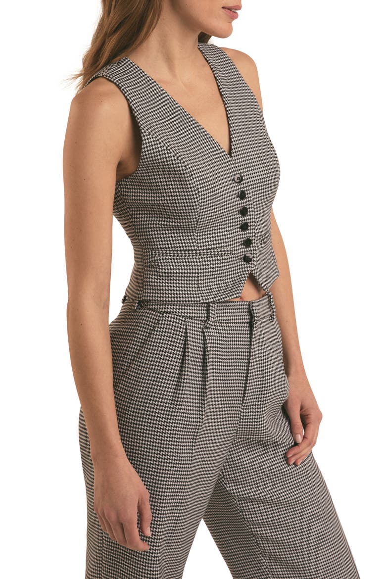 The Favorite Houndstooth Crop Vest, Alternate, color, MICRO BW HOUNDSTOO