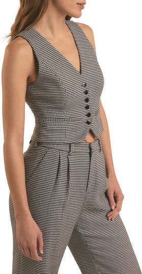 The Favorite Houndstooth Crop Vest
