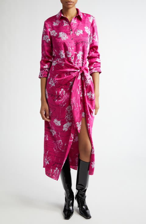 Jacey Carnation Long Sleeve Maxi Dress