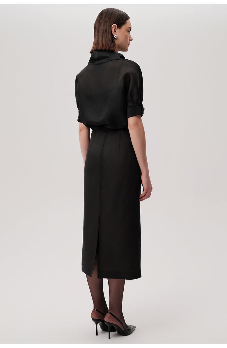Exquise Embellished Button Skirt, Alternate, color, Black