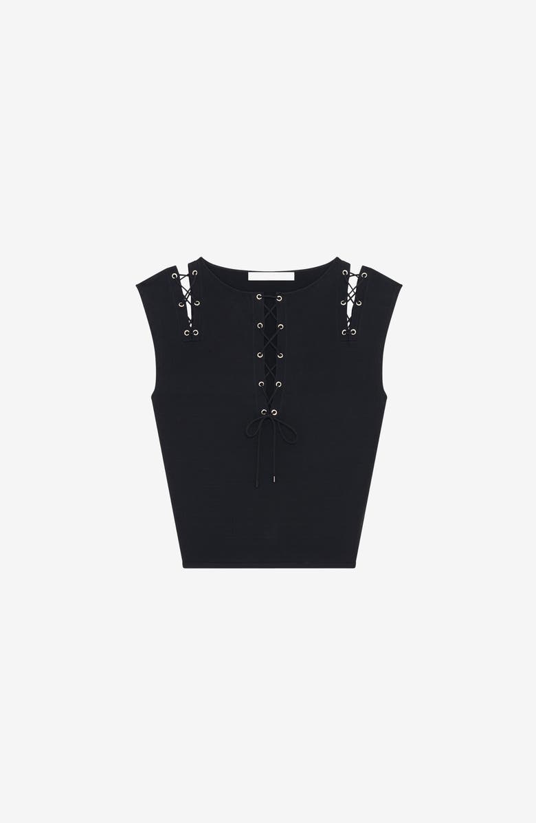 IRO Felicine Lace-Up Tank, Alternate, color, Black