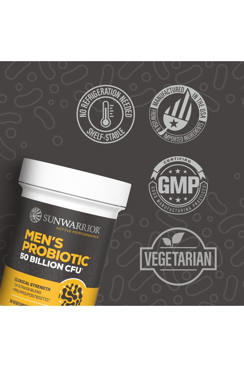 Active Performance Men's Probiotic Capsules, 50 Billion CFU, 30ct Bottle, Alternate, color, No Color