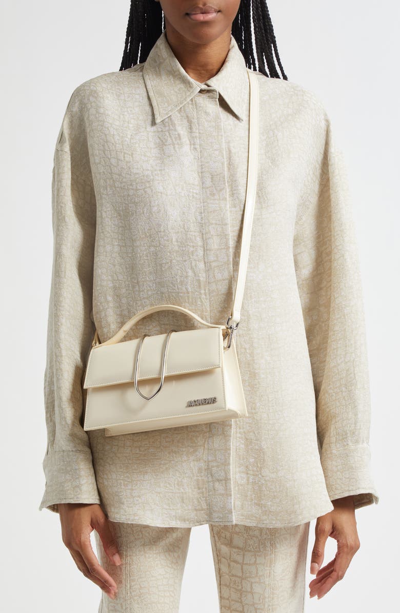 Jacquemus Le Grand Bambino Leather Shoulder Bag, Alternate, color, Light Ivory 115