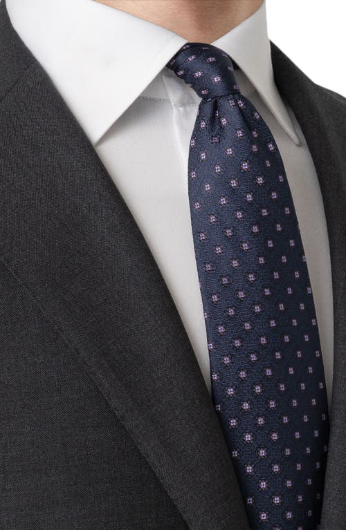 Eton Medallion Silk Tie In Blue