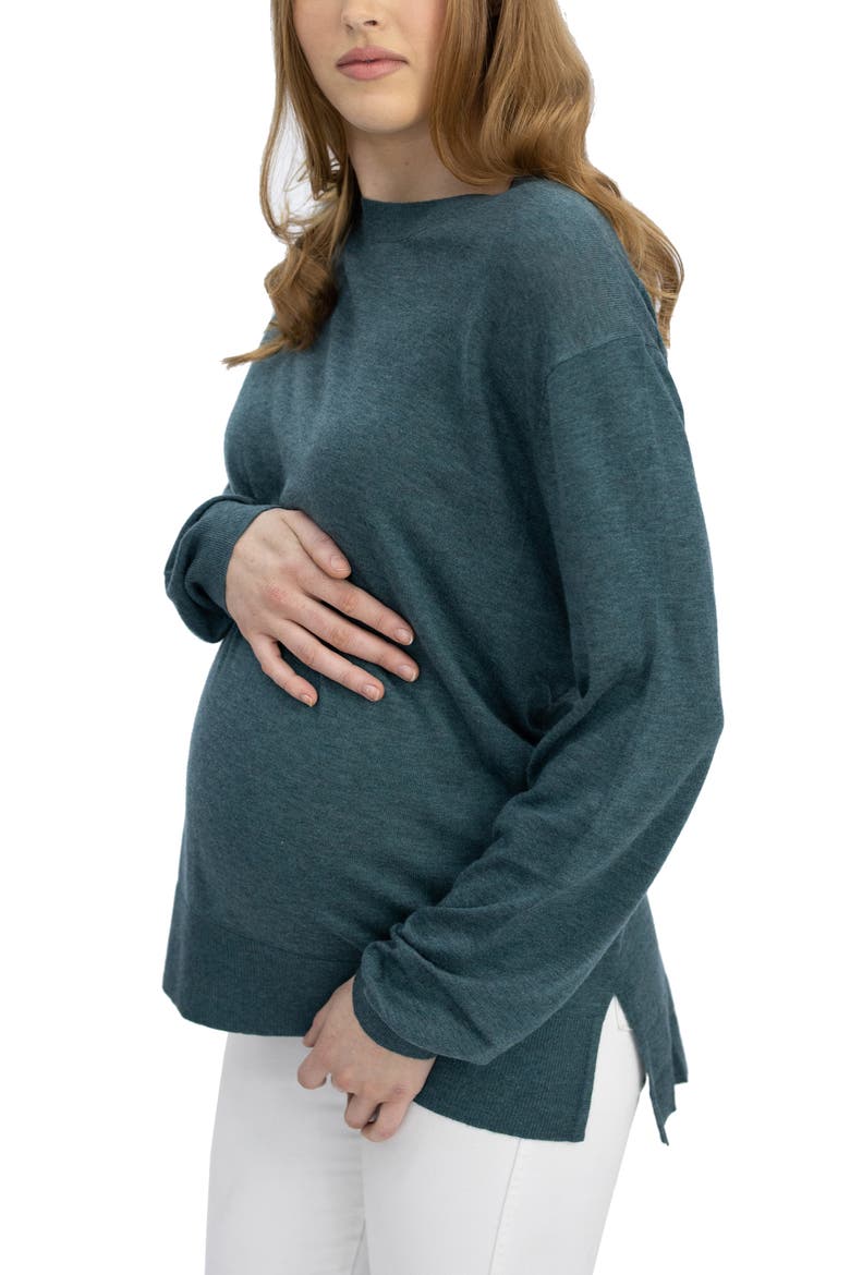 Oversize Maternity Sweater, Main, color, GREEN