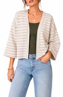 Slub Knit Striped Cardigan
