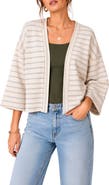 BLUEGREY Slub Knit Striped Cardigan