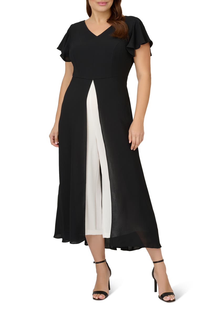 Adrianna Papell Crepe Overlay Jumpsuit, Main, color, 