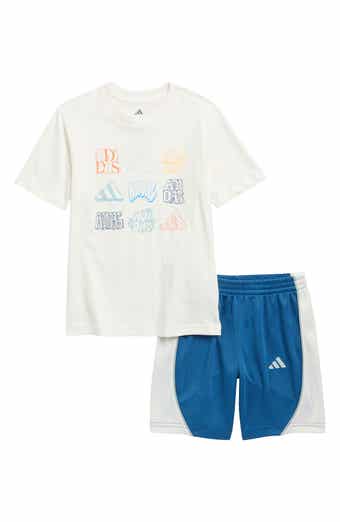 adidas Kids' Cotton Graphic T-Shirt & Mesh Shorts Set