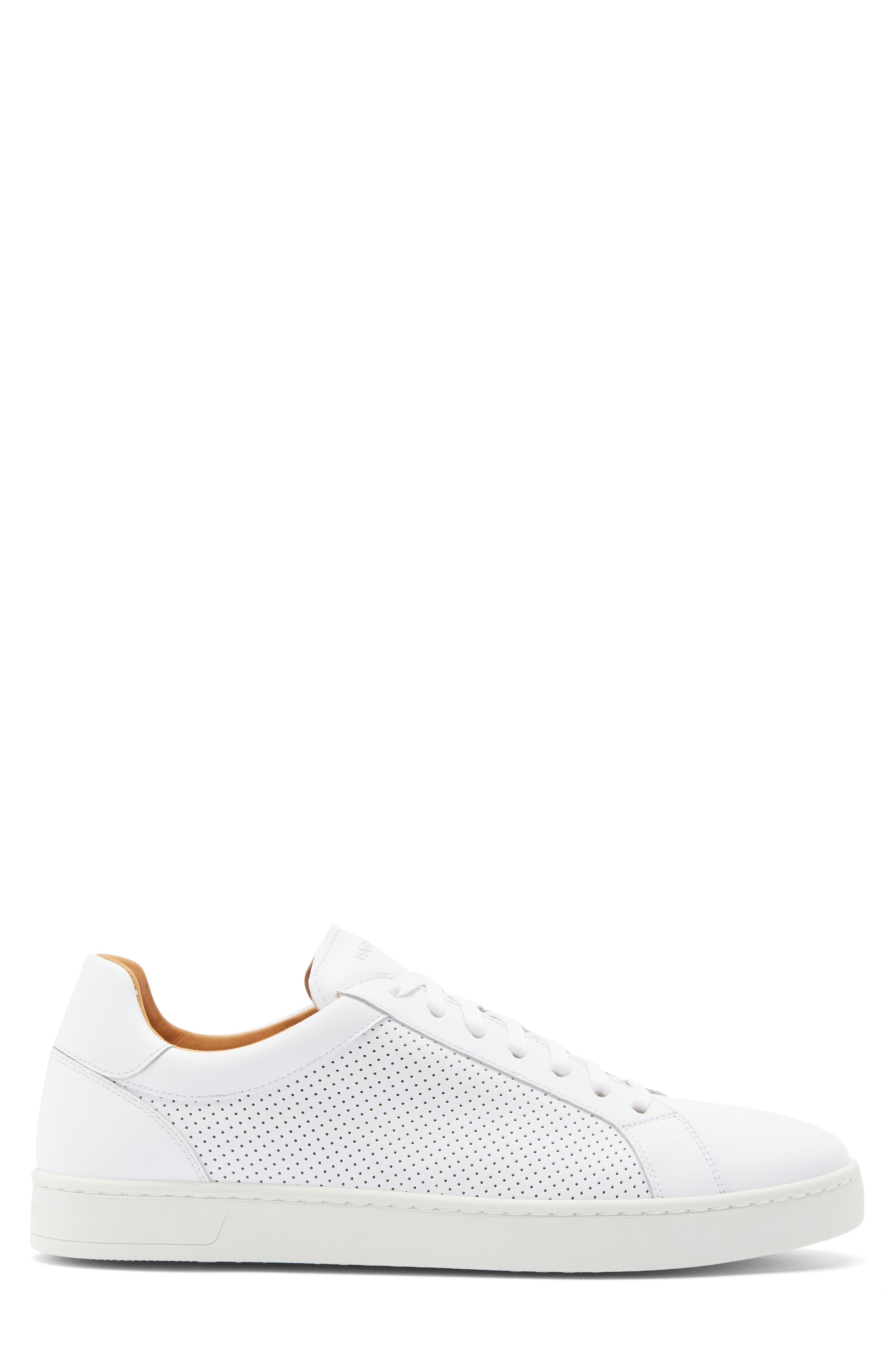 Magnanni Elonso Perforated Sneaker, Alternate, color, White