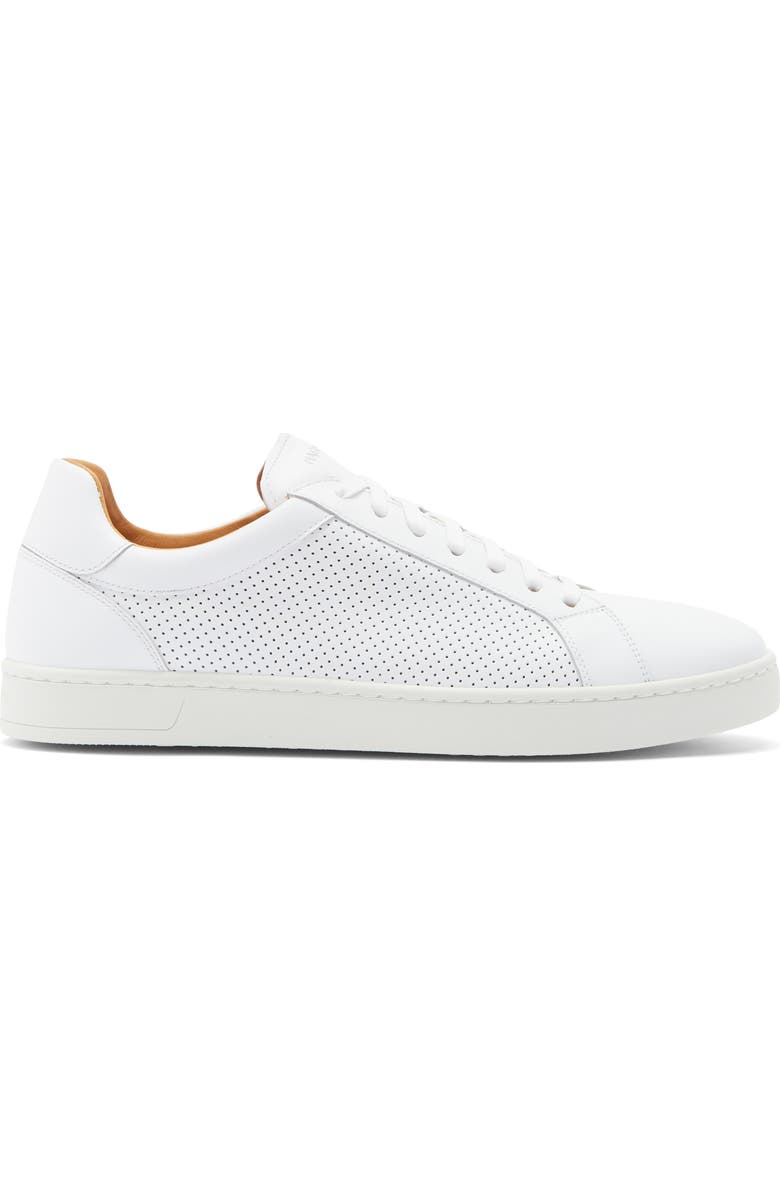 Magnanni Elonso Perforated Sneaker, Alternate, color, White