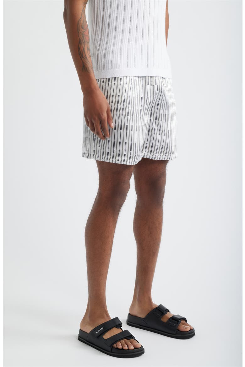 Satin Drawstring Shorts, Alternate, color, WHITE- GREY OLIVER STRIPE
