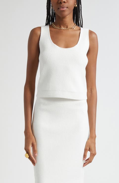 Scoop Neck Rib Knit Shell