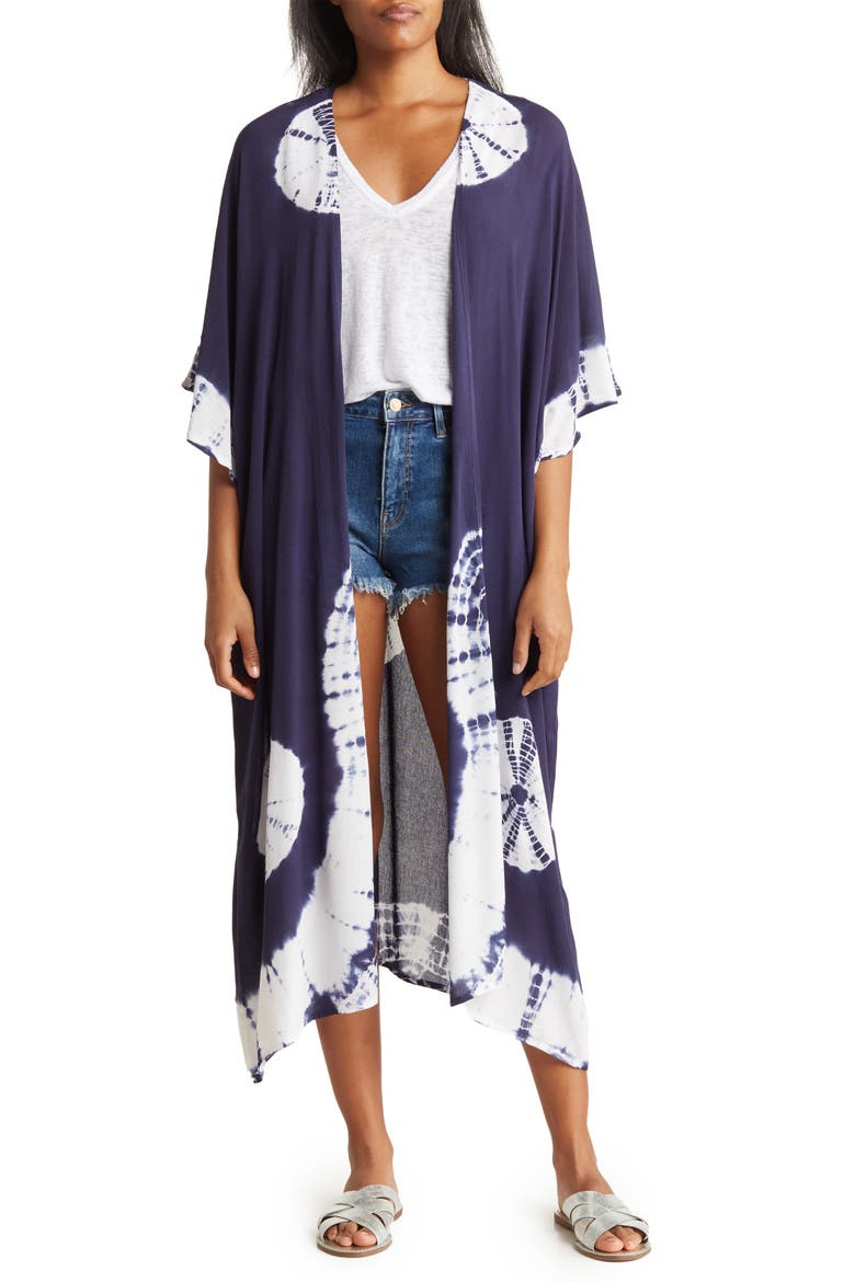 Tie Dye Ruana, Main, color, NAVY