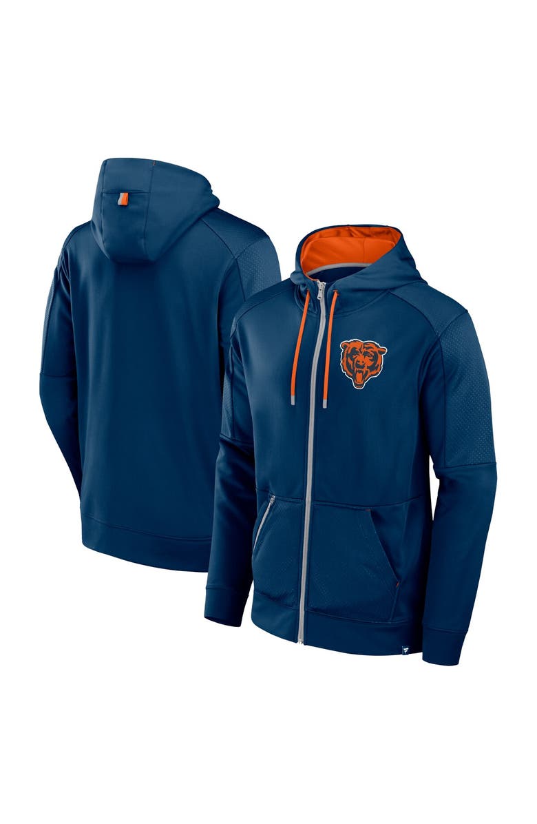 FANATICS Men's Fanatics Navy Chicago Bears Defender Full-Zip Hoodie, Alternate, color, 
