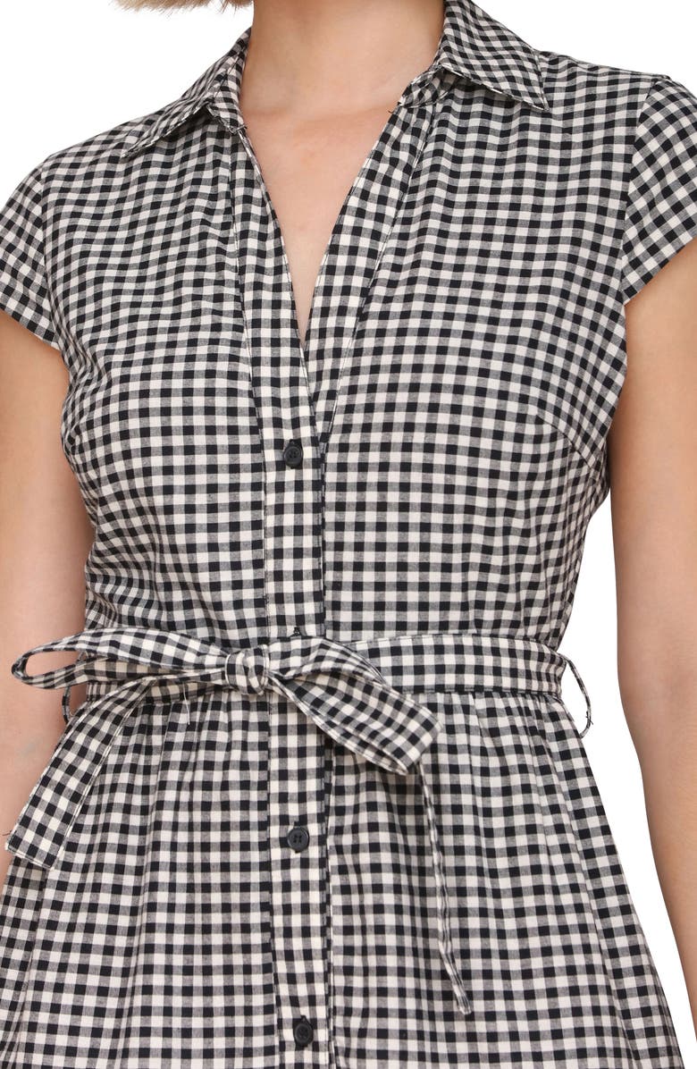 Avec Les Filles Gingham Maxi Shirtdress, Alternate, color, Black And Creme Gingham