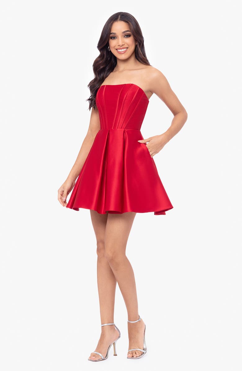 Blondie Nites Strapless Minidress, Alternate, color, 