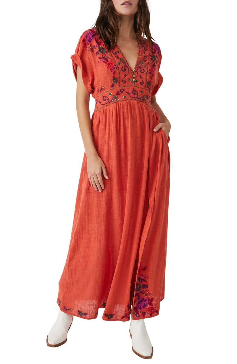 Free People Maisle Embroidered Maxi Dress, Main, color, 