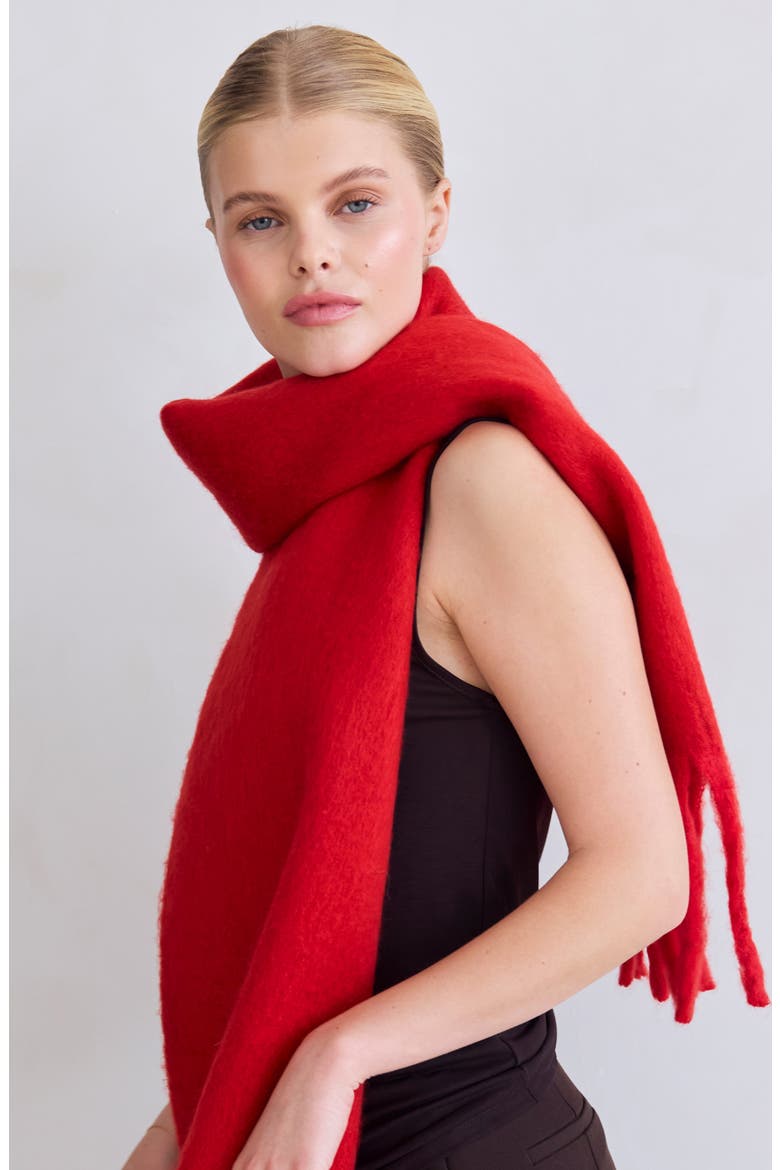 The Stockholm Fringe Scarf, Alternate, color, CRIMSON RED