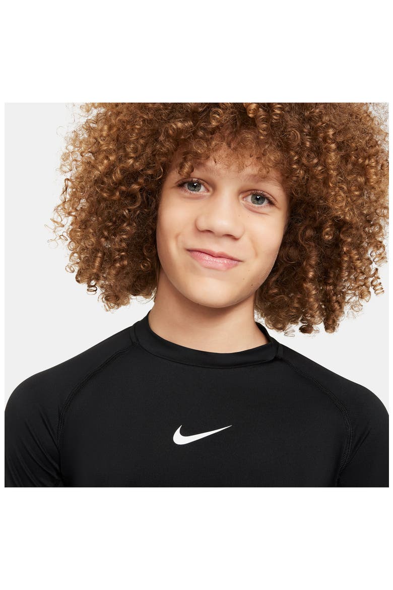 Kids' Pro Dri-FIT Long Sleeve Top, Alternate, color, BLACK/ WHITE