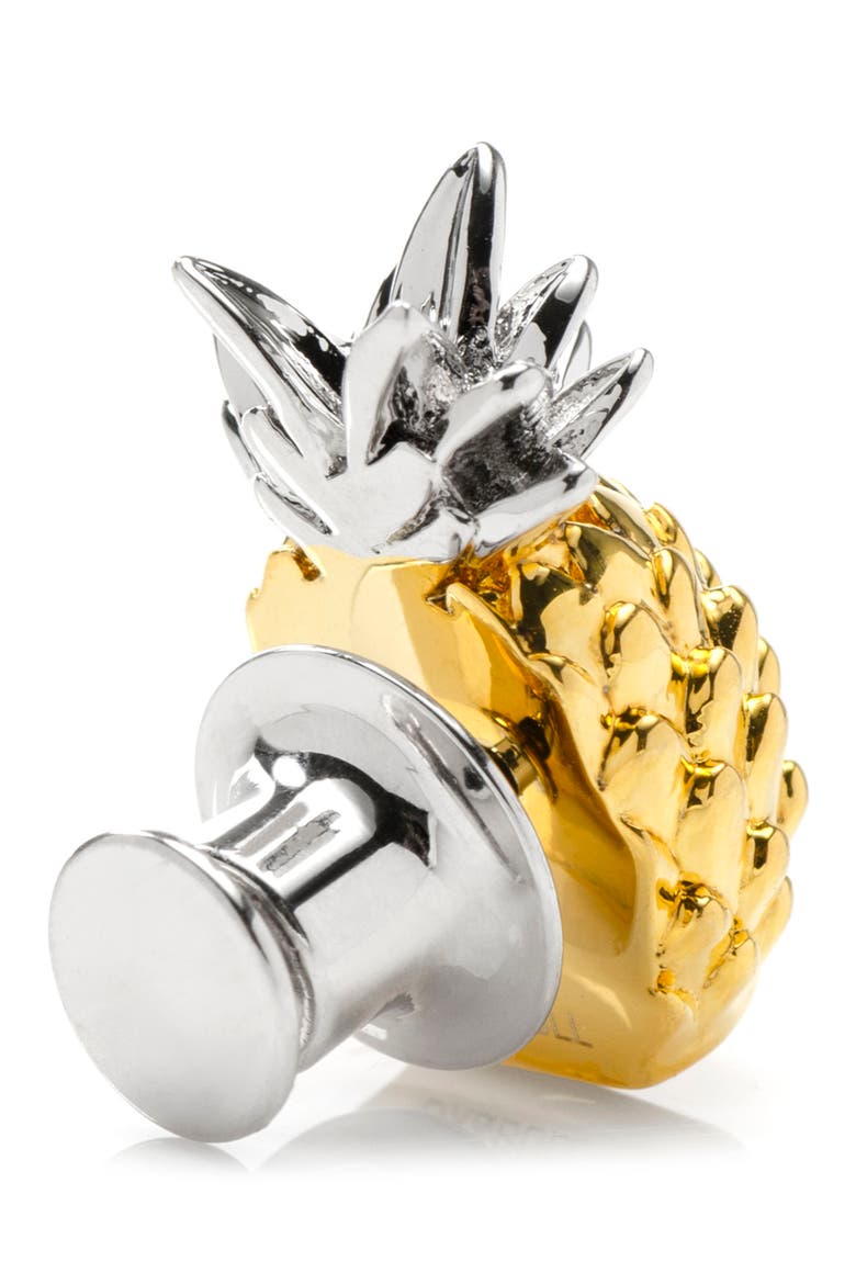 3D Pineapple Lapel Pin, Alternate, color, GOLD