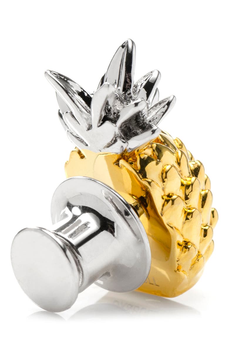 Cufflinks, Inc. 3D Pineapple Lapel Pin, Alternate, color, Gold