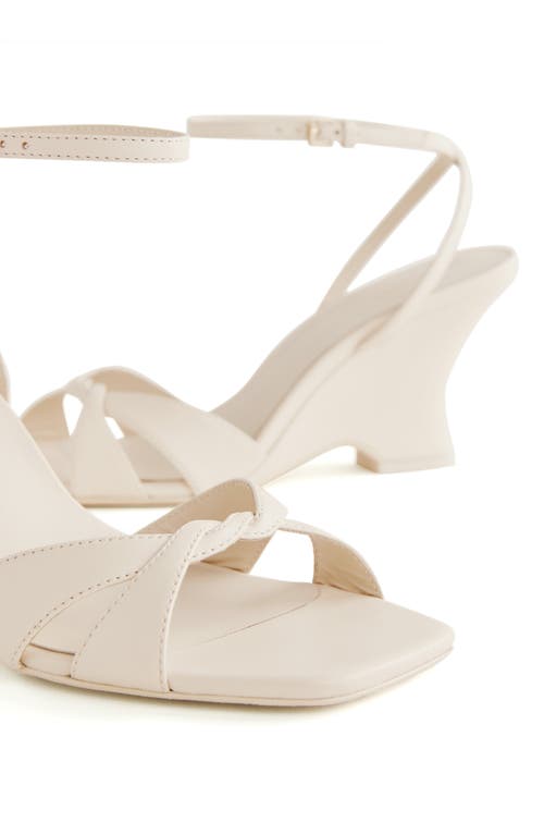 Reformation Margo Wedge Sandal In Almond Leather