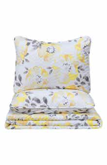 Woven & Weft Watercolor Flower Quilt & Pillow Sham Set - Twin