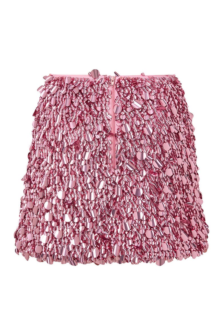 Davina Sequin Mini Skirt, Alternate, color, Magenta Rose