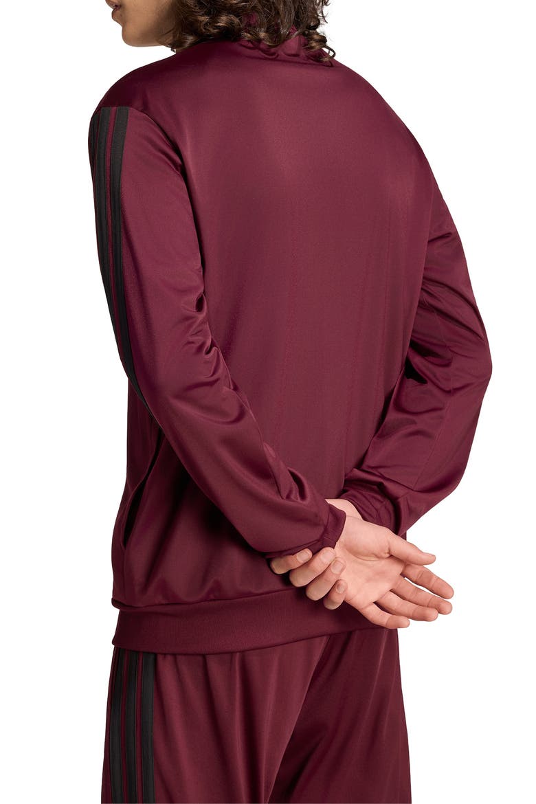 Essentials 3-Stripes Track Jacket, Alternate, color, MAROON/ BLACK