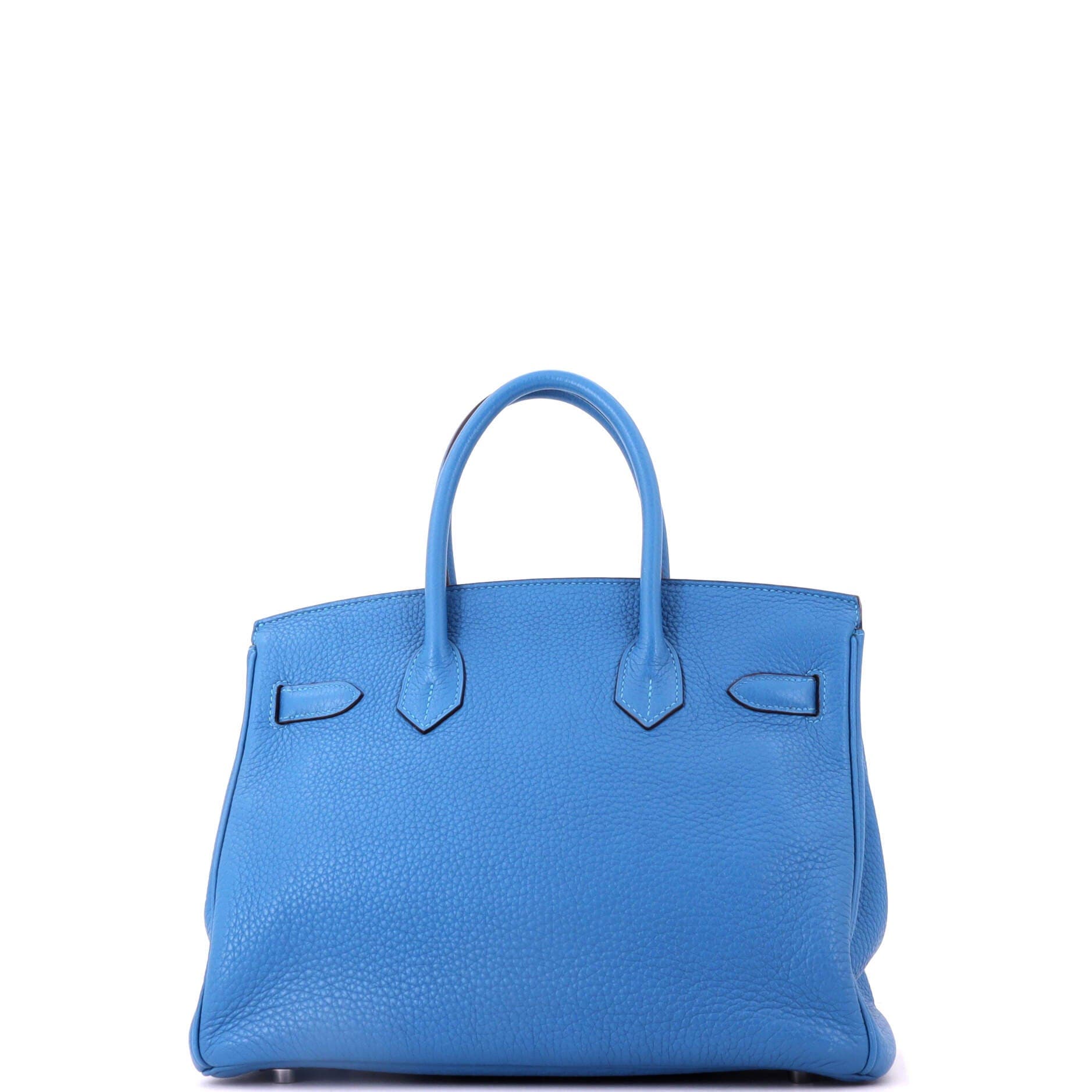Birkin Handbag Blue Clemence with Palladium Hardware 30, Alternate, color, Blue
