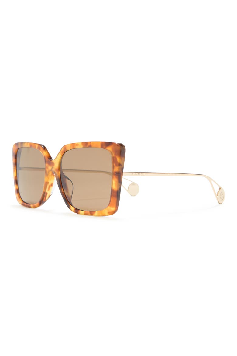 Novelty 54mm Square Sunglasses, Alternate, color, HAVANA GOLD BROWN