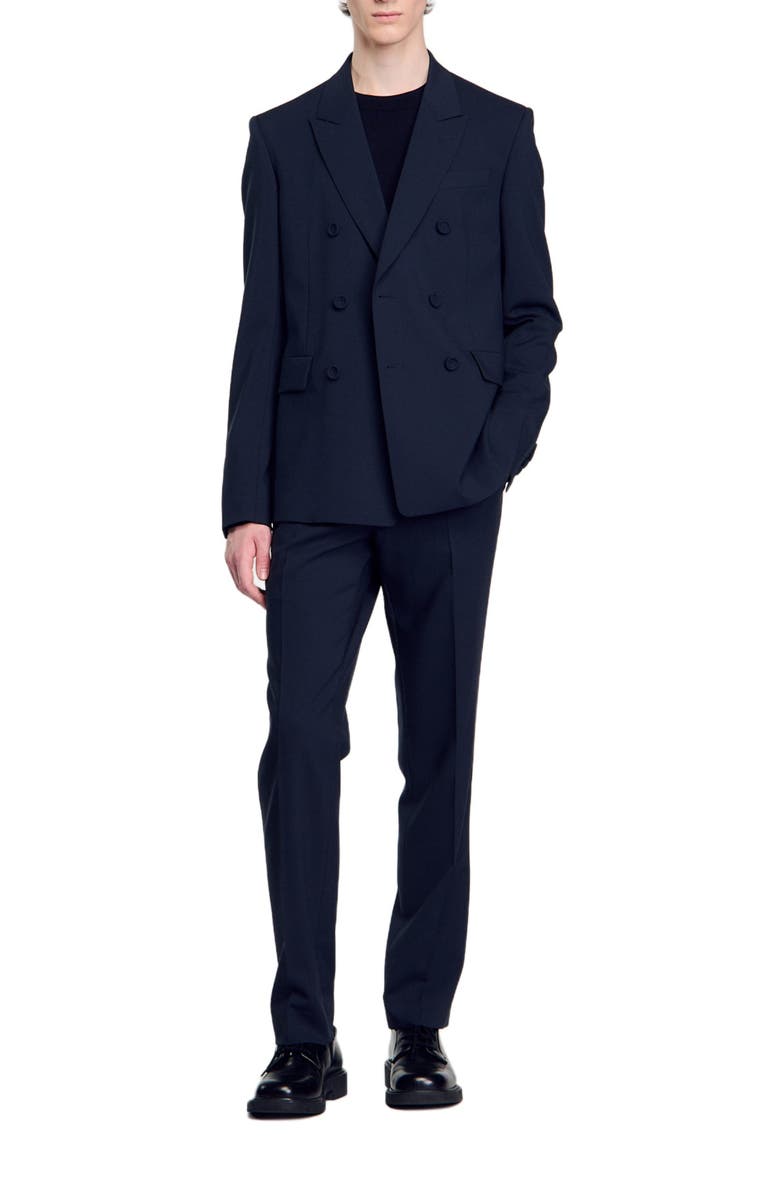 SANDRO Double-breasted suit jacket, Alternate, color,