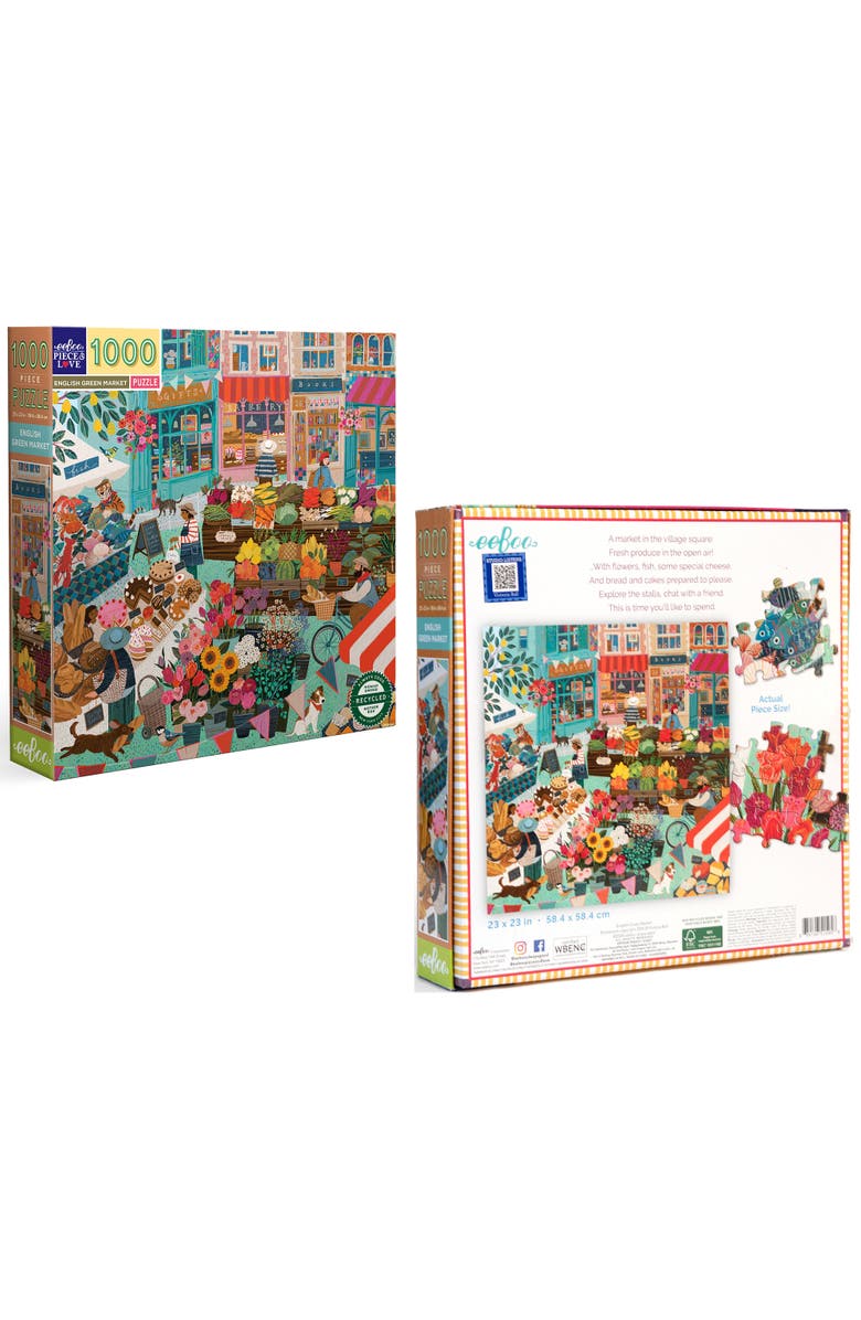 ZZDNU eeBoo Piece & Love eeBoo Piece & Love English Green Market Puzzle, 1000 Pieces, Alternate, color, 