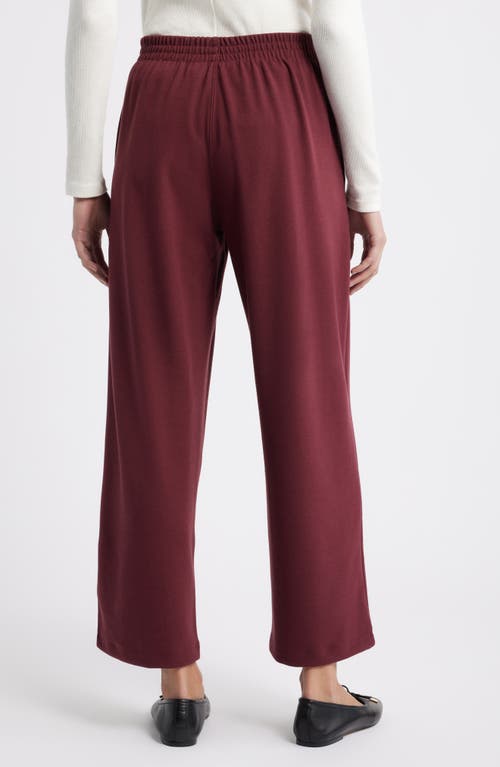 Caslonr Caslon(r) Ankle Wide Leg Sweatpants In Burgundy