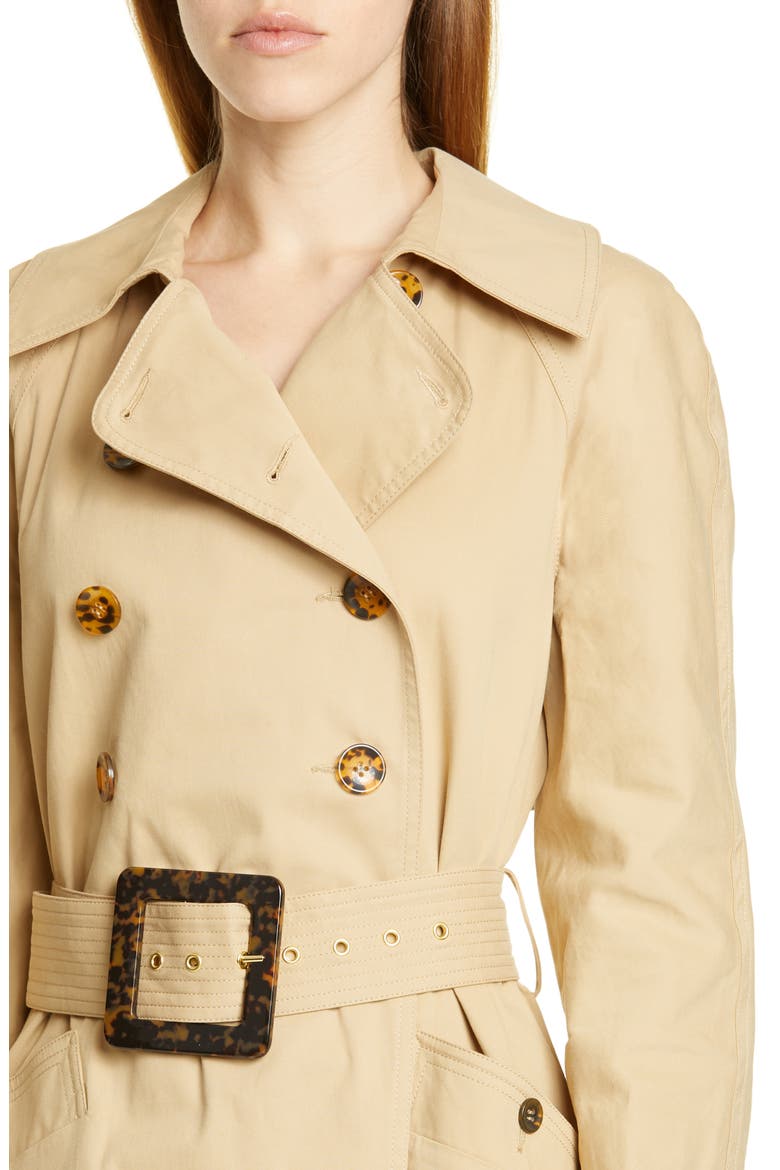 Tati Long Sleeve Midi Trench Dress, Alternate, color, SAND