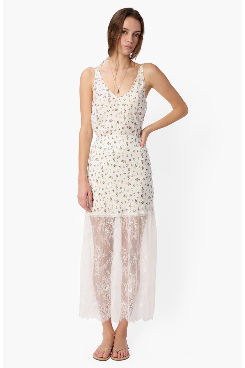 Flo Midi Skirt with Lace Hem, Alternate, color, FLEURETTE DITSY