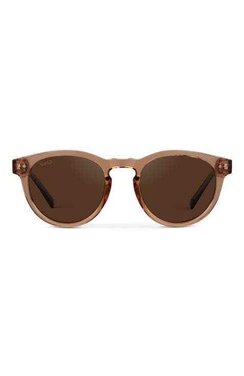 Tate - 50mm Retro Classic Round Polarized Sunglasses