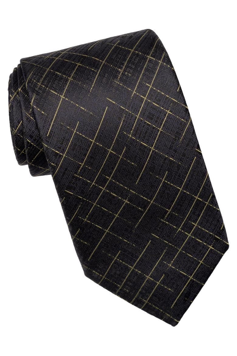 Morandi - Silk Jacquard Tie for Men, Main, color, Black
