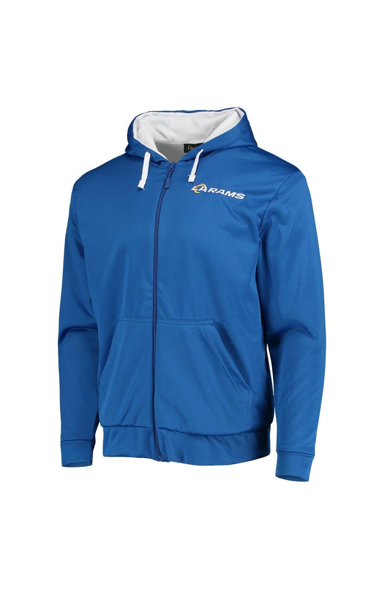 DUNBROOKE Men's Dunbrooke Royal/White Los Angeles Rams Apprentice Full-Zip Hoodie, Alternate, color, Royal