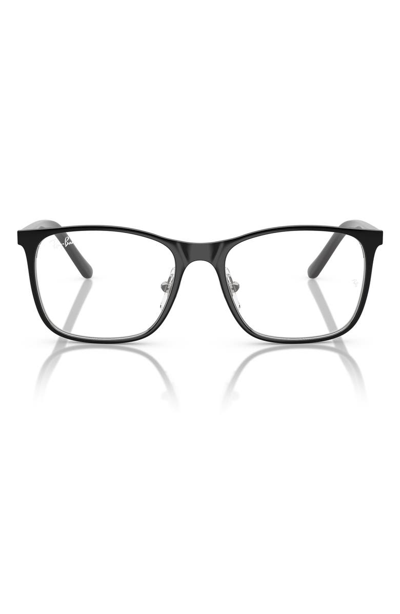 Ray-Ban Kids' Junior 46mm Square Optical Glasses, Main, color, Black Silver