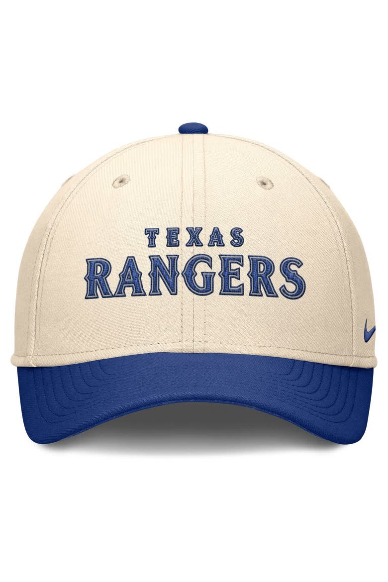 Men's Nike Natural/Royal Texas Rangers Statement Rise Performance Flex Hat, Alternate, color, Natural